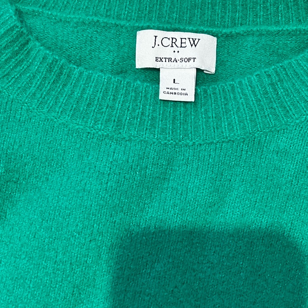 J.Crew Green Crewneck Sweater- Size Large - Picture 2 of 2